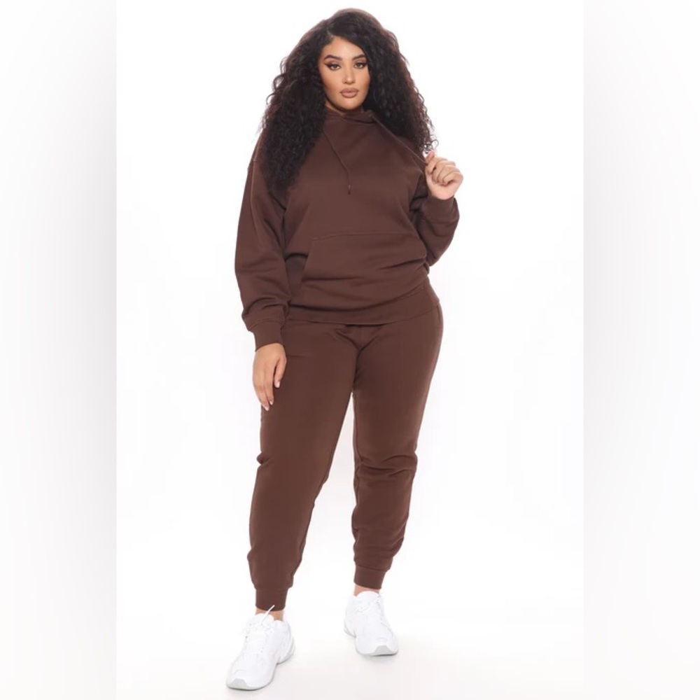Chocolate Oversized Boyfriend Jogger two piece Set